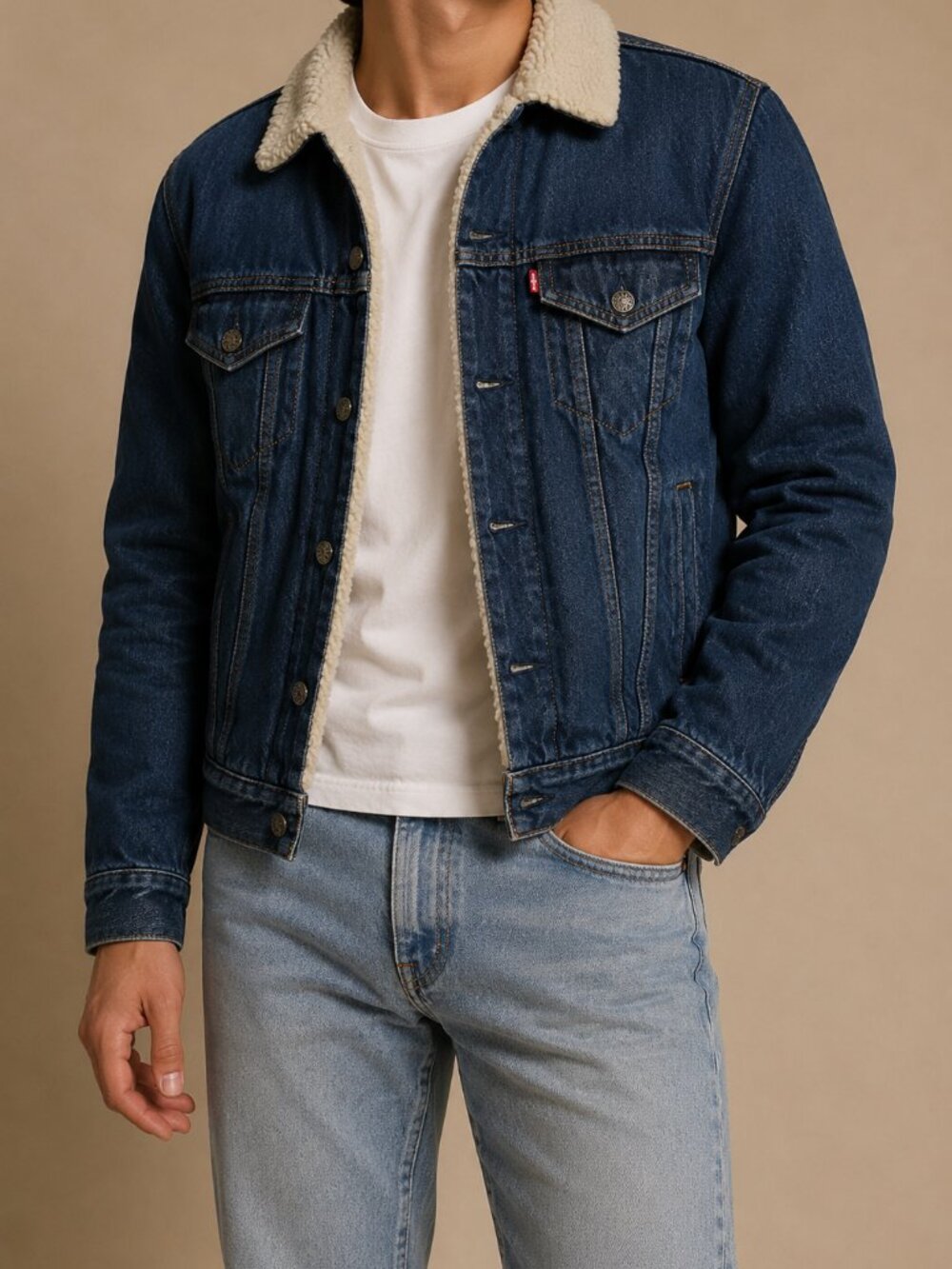 Levi’s Sherpa Lined Denim Trucker Jacket Blue (Men’s S)